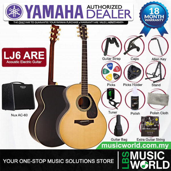 Yamaha LJ6 ARE 41'' Medium Jumbo Solid Spruce Acoustic Electric Guitar With Pickup Natural (LJ 6)
