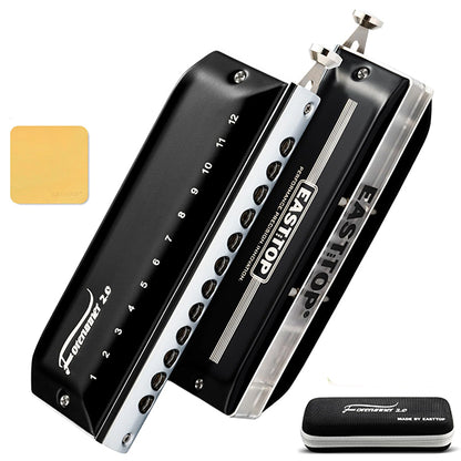 Easttop FORERUNNER 2.0 12 Hole 48 Tones Chromatic Harmonica Suitable for Beginner and Professional