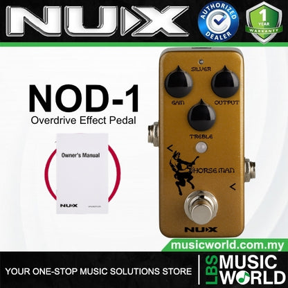 Nux NOD-1 Overdrive Guitar Effect Pedal True Bypass Gold Silver Modes (NOD1)