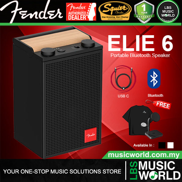 Fender ELIE 6 60 Watt 4 Channel Portable Bluetooth Speaker with Built In Battery and Subwoofer