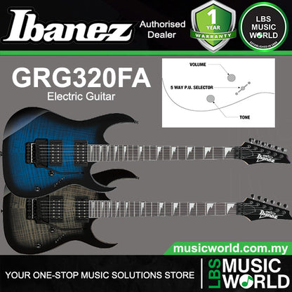 Ibanez GRG320FA Poplar Body Electric Guitar with HH Pickup and Bound Purpleheart Fretboard