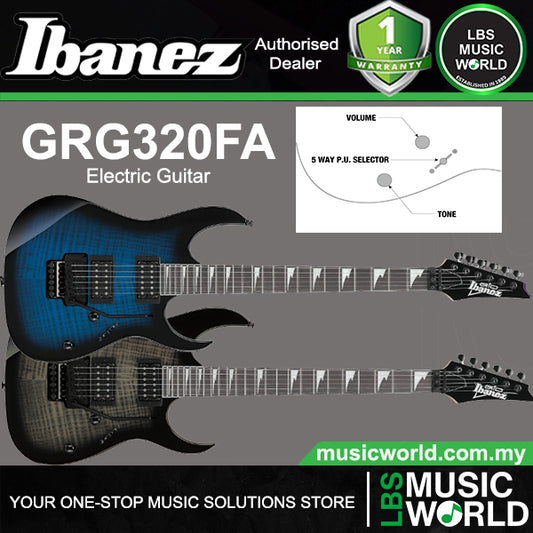 Ibanez GRG320FA Poplar Body Electric Guitar with HH Pickup and Bound Purpleheart Fretboard