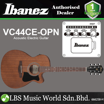Ibanez VC44CE Cutaway Grand Concert Body Acoustic Electric Guitar with Nandu Wood Fretboard - Open Pore Natural (VC44 CE)