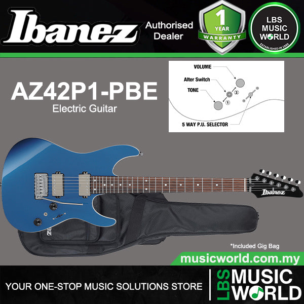 Ibanez AZ42P1 American Basswood Body Electric Guitar with HH Pickups and Rosewood Fingerboard