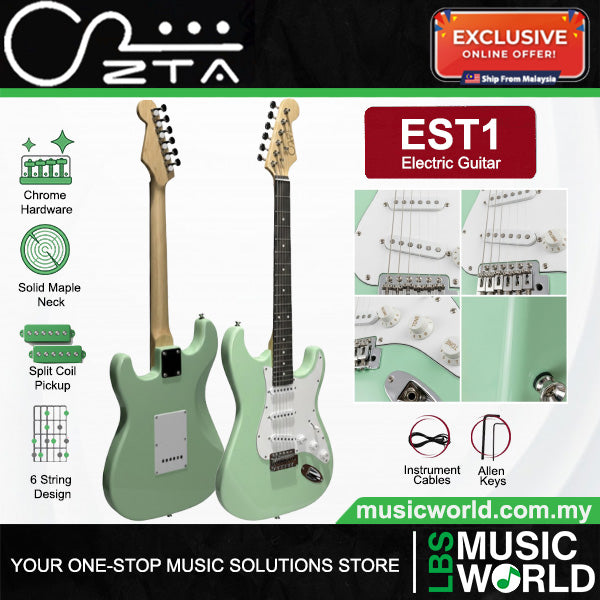 ZTA EST1 Stratocaster Electric Guitar Package Bundle Set with Tremolo