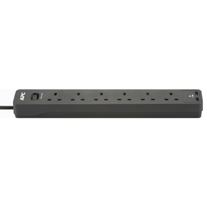 APC PME6U2B-UK Power Surge Protector 6 Way Extension Socket With 2 USB-A (PME6U2BUK)