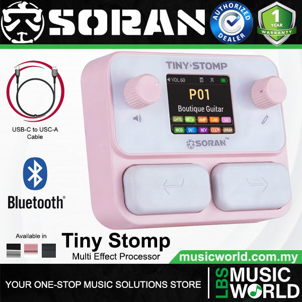 SORAN Tiny Stomp Multi Effect Electric Guitar and Bass Processor with Dual Mode Bluetooth