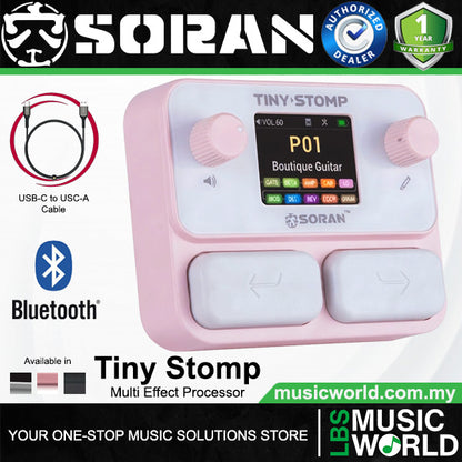 SORAN Tiny Stomp Multi Effect Electric Guitar and Bass Processor with Dual Mode Bluetooth
