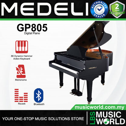 Medeli GP805 88 Keys Grand Piano Built in Bluetooth Metronome and OLED Display