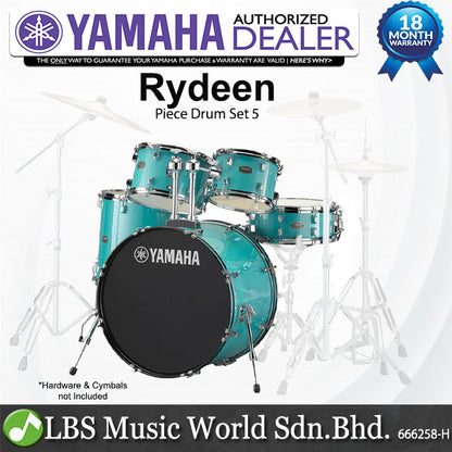 Yamaha Rydeen RDP2F5 5 Pieces Acoustic Drum Set with Cymbal Package - Turquoise