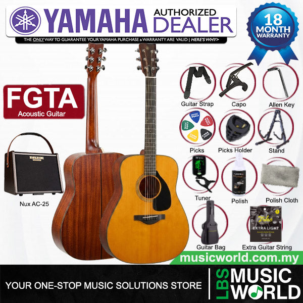 [Discontinued] Yamaha FG-TA 41'' Concert Solid Spruce Acoustic Electric Guitar With Pickup - Vintage Tinted (FGTA)