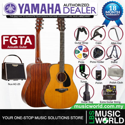 [Discontinued] Yamaha FG-TA 41'' Concert Solid Spruce Acoustic Electric Guitar With Pickup - Vintage Tinted (FGTA)