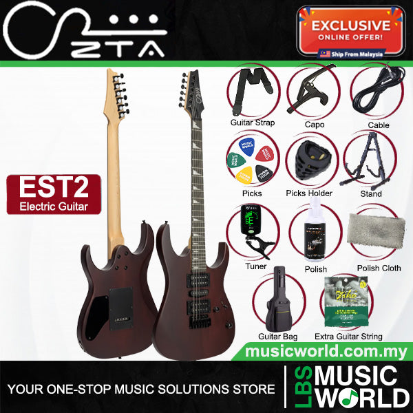 ZTA EST2 Super Stratocaster Electric Guitar Package Amplifier Bundle Set with Tremolo