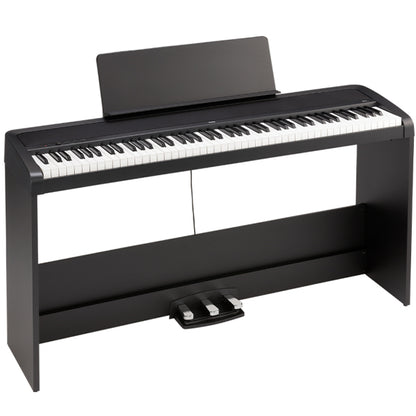 Korg B2+SP 88 Key Digital Piano Built In Speaker Package with Stand and Three Pedal Black (B2 Plus)