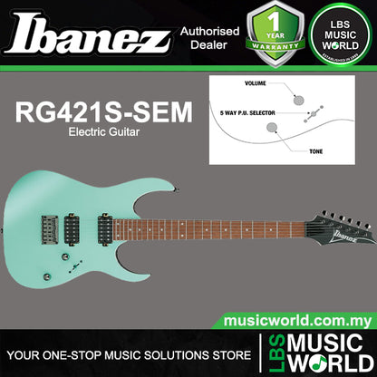 Ibanez RG421S Meranti Body Electric Guitar HH Pickup with Jatoba Fretboard - Sea Shore Matte
