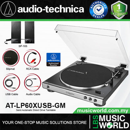 Audio Technica AT-LP60XUSB Fully Automatic USB Belt Drive Stereo Turntable Black Disc Player (ATLP60XUSB AT LP60XUSB LP60X)