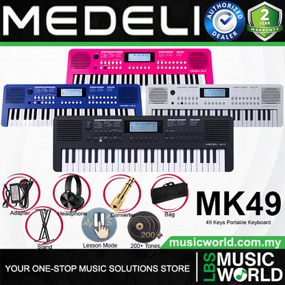 Medeli MK49 49 Keys Portable Keyboard Basic Package with Adapter