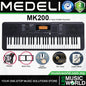 Medeli MK200 61 Keys Portable Keyboard Complete Package with Original Adapter  - Black