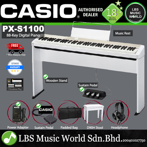 Casio PX-S1100 88 Keys Digital Piano Keyboard with Bluetooth (PX S1100 PXS1100)