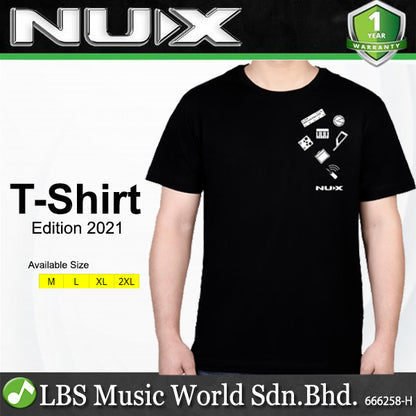 NUX T-Shirt 2021 Edition Fully Cotton with Logo Front and Back - Black