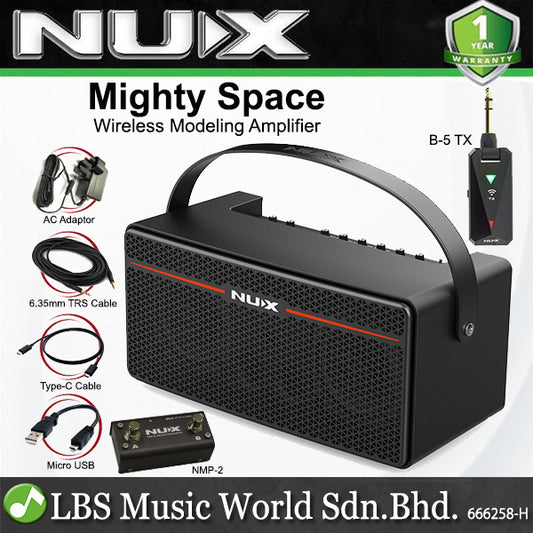 NUX Mighty Space 30 Watts Wireless Modeling Guitar Amplifier with IR, Amp, Smart Phone Control, USB and Amp Effects