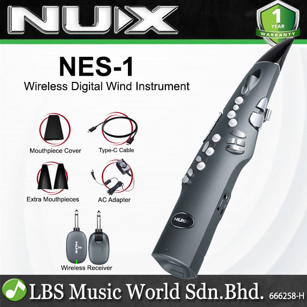 NUX NES-1 Digital Wind Instrument With Built-In 5.8GHz Wireless System - Space Grey (NES1 NES 1)