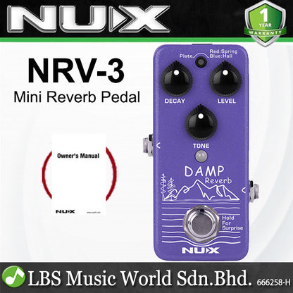 NUX NRV-3 Damp Reverb Mini Electric Guitar Effect Pedal (NRV3)