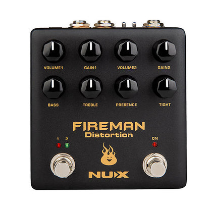 Nux NDS-5 Fireman Dual Channel Distortion Electric Guitar Effects Pedal (NDS5)