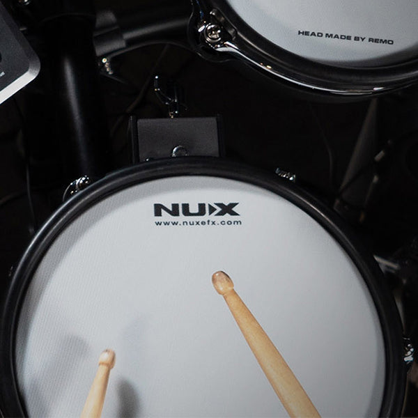 NUX 8" 10" Remo Mesh Head Drum Pad with Dual Triggering Sensitivity Compatible with Majority Drums