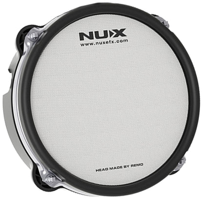 NUX 8" 10" Remo Mesh Head Drum Pad with Dual Triggering Sensitivity Compatible with Majority Drums