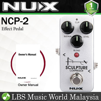 Nux NCP-2 Sculpture Mini Compressor Guitar Effect Pedal 2 Clip Mode (NCP2)