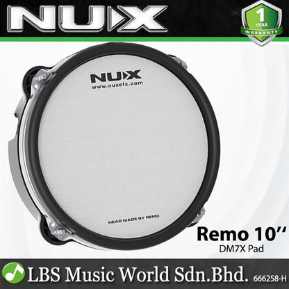 NUX 8" 10" Remo Mesh Head Drum Pad with Dual Triggering Sensitivity Compatible with Majority Drums