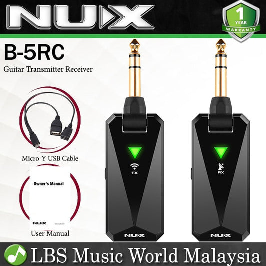 Nux B-5RC 2.4GHz Wireless System Guitar Transmitter Receiver with Charging Case (B5RC)