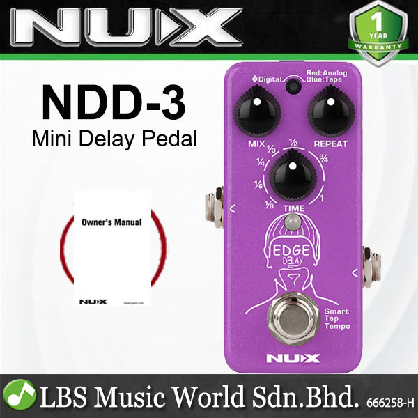 NUX NDD-3 Edge Delay Mini Effects Electric Guitar Effect Pedal (NDD3)