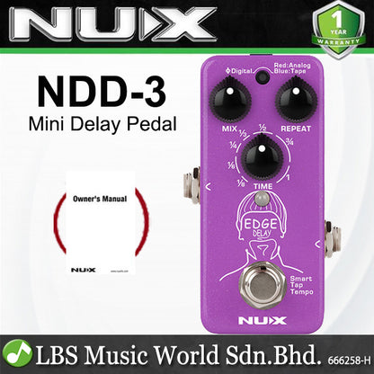 NUX NDD-3 Edge Delay Mini Effects Electric Guitar Effect Pedal (NDD3)