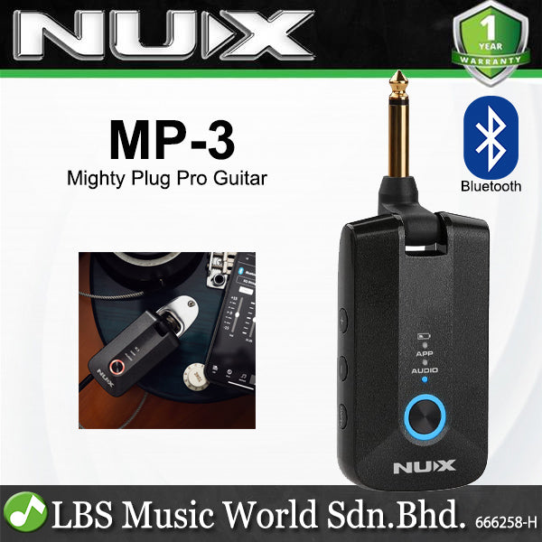 Nux Mighty Plug MP-2 MP-3 Silent Guitar and Bass Amp Modeller Headphone Amp Speaker Amplifier with Bluetooth (MP2 MP3)