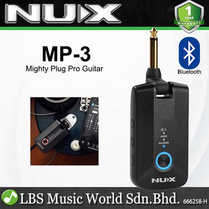 Nux Mighty Plug MP-2 MP-3 Silent Guitar and Bass Amp Modeller Headphone Amp Speaker Amplifier with Bluetooth (MP2 MP3)