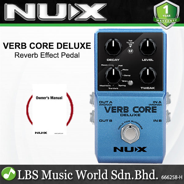 NUX Verb Core Deluxe 8 Reverb Type Electric Guitar Effect Pedal