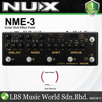 Nux NME-3 Cerberus Integrated Multi Function Guitar Effects and Controller Footswtich Pedal (NME3 NME 3)