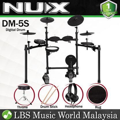 Nux DM-5S Digital Drum Kit With Headphone Professional Electric Drum Set (DM5S)