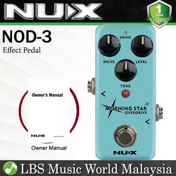 Nux NOD-3 Morning Star Overdrive Effects Electric Guitar Effect Pedal Blues Break (NOD3)
