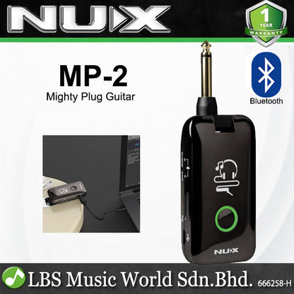 Nux Mighty Plug MP-2 MP-3 Silent Guitar and Bass Amp Modeller Headphone Amp Speaker Amplifier with Bluetooth (MP2 MP3)