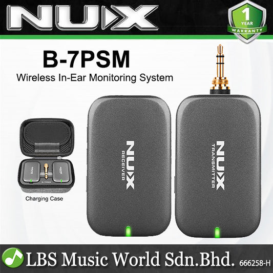 NUX B-7PSM Wireless In Ear Monitoring Headphone System Stereo Audio Transmitting with Charging Case (B7PSM)