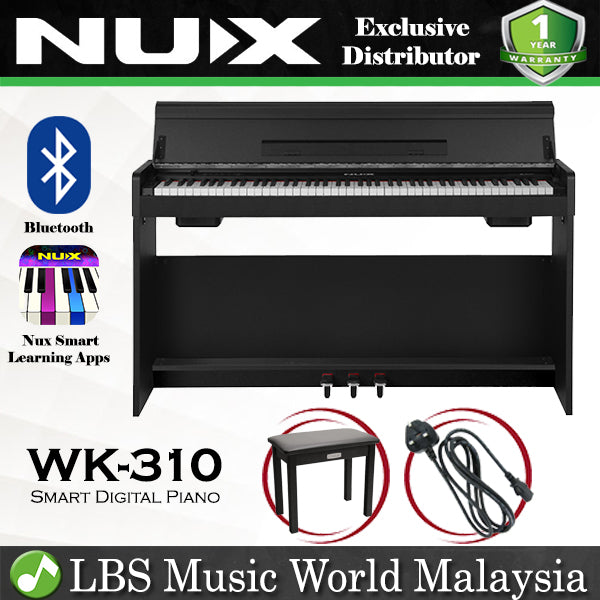 NUX WK-310 88 Key Digital Piano Smart Pianos with Self Learning Apps (WK310)