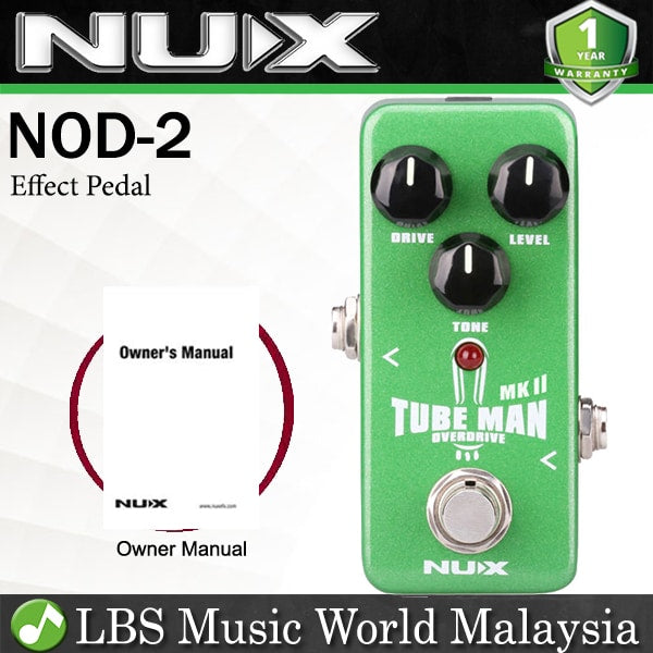 Nux NOD-2 Tube Man MKII Overdrive Mini Electric Guitar Effects Pedal (NOD2)