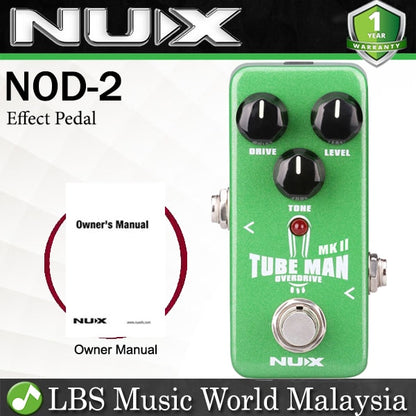 Nux NOD-2 Tube Man MKII Overdrive Mini Electric Guitar Effects Pedal (NOD2)