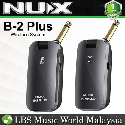 NUX B-2 PLUS 2.4GHz Guitar Wireless Connection System with Transmitter and Receiver (B2 B 2)