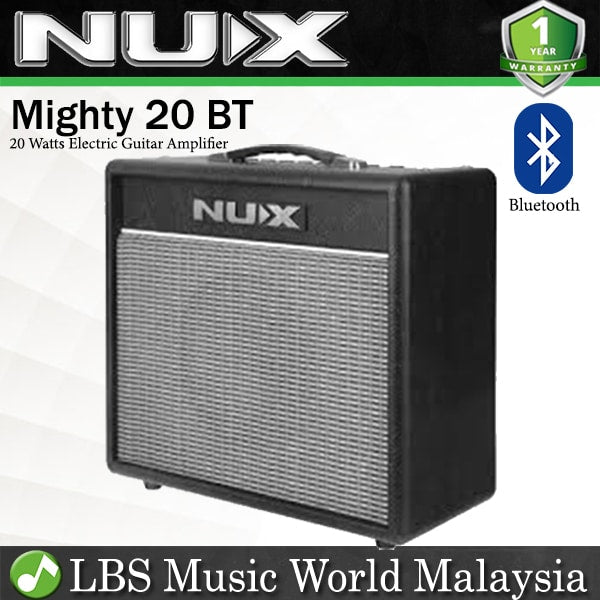 Nux Mighty 20 BT 20 Watts Modelling Digital Portable Electric Guitar Amp Amplifier Speaker (20BT)