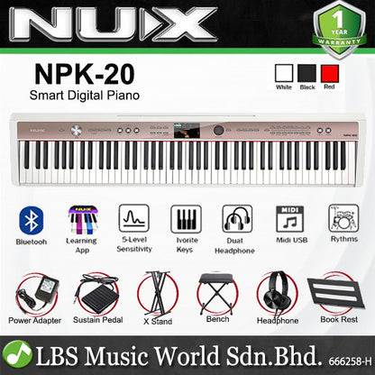 NUX NPK-20 88 Key Digital Piano With Grand Hammer Action, Stand And Throne (NPK20)