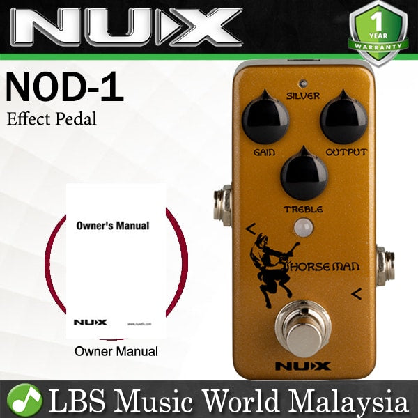 Nux NOD-1 Overdrive Guitar Effect Pedal True Bypass Gold Silver Modes (NOD1)
